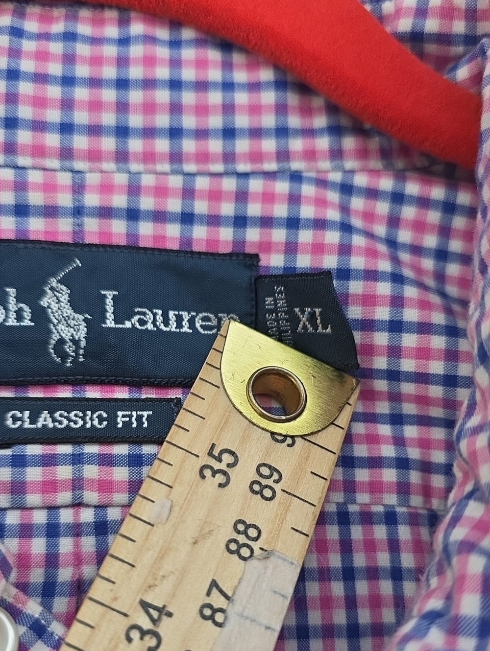 *Ralph Lauren Pink and Blue Check Button-Down Shirt Classic Fit XL - Picture 3 of 8
